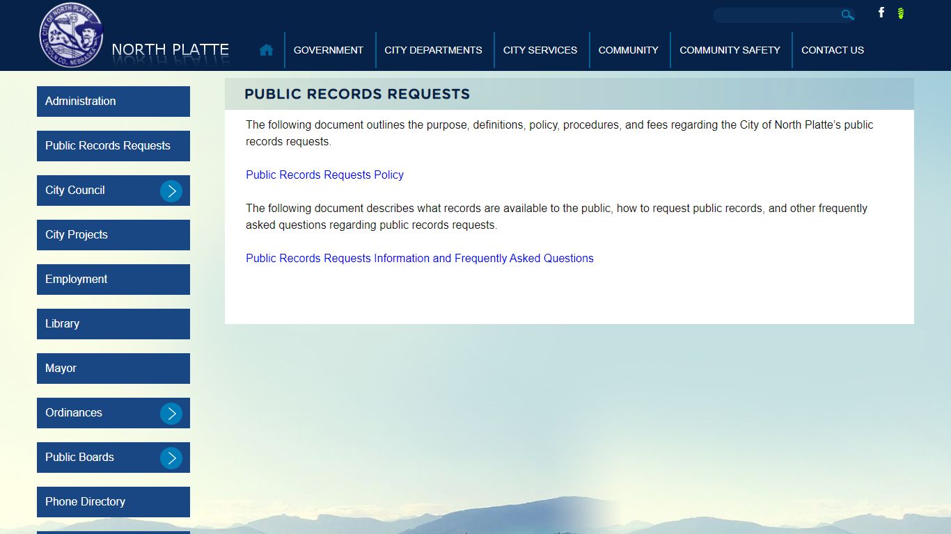 Public Records Requests - City of North Platte