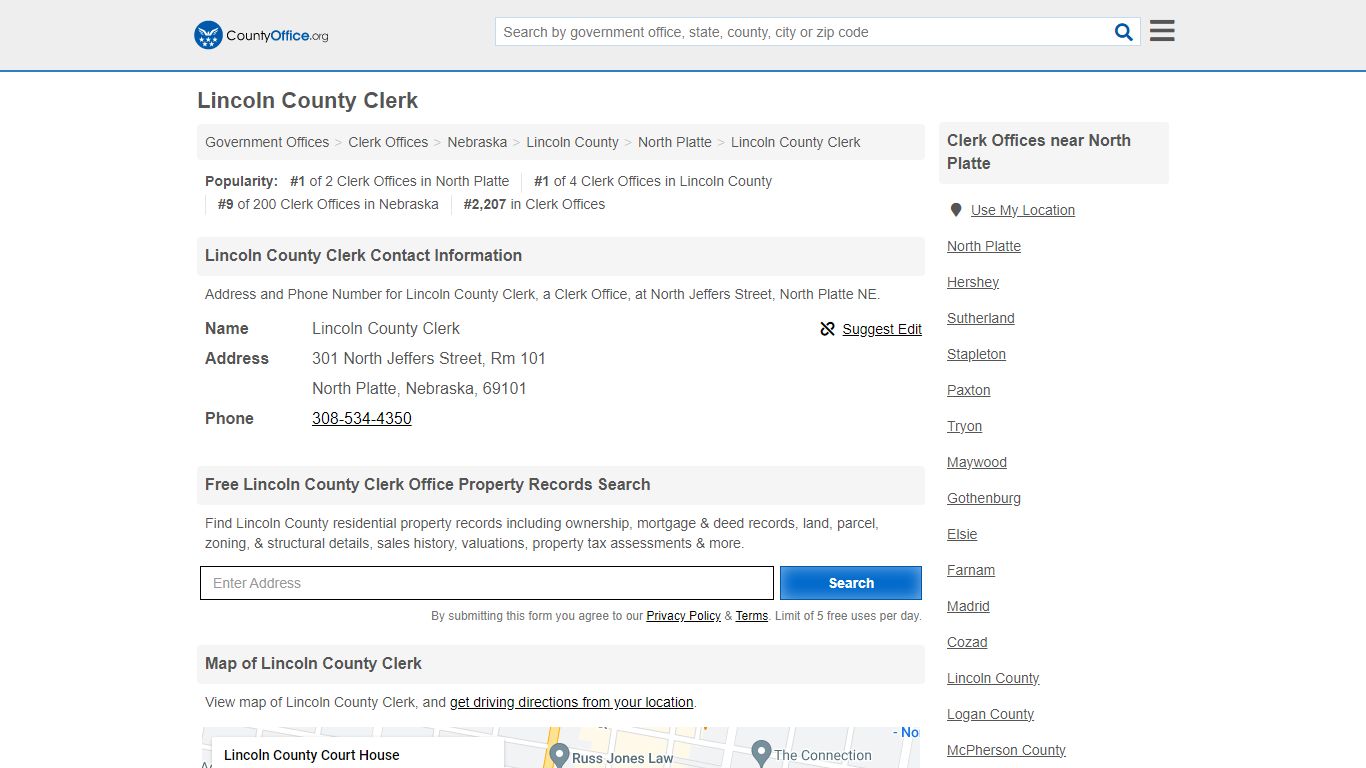 Lincoln County Clerk - North Platte, NE (Address and Phone)
